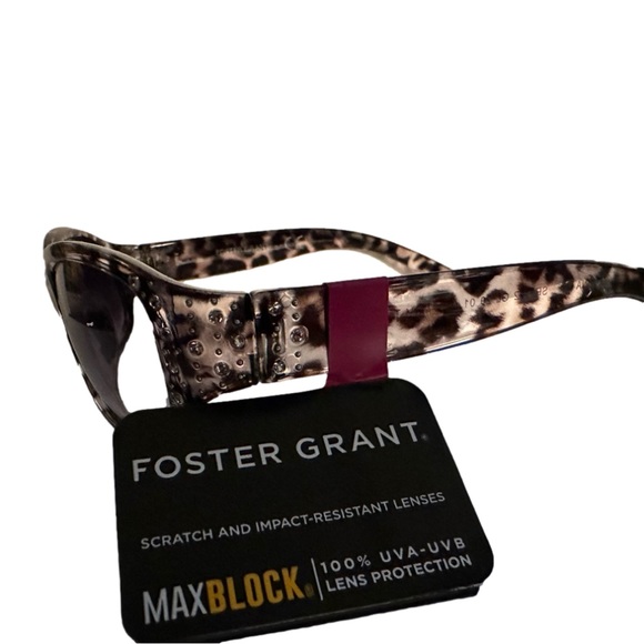 NWT, Foster, Grant, Max Block, Leopard & Crystal sunglasses - Picture 2 of 4